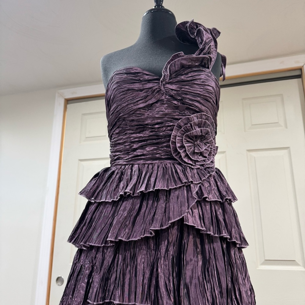 Purple Crushed Silk Gown by Pronovias
